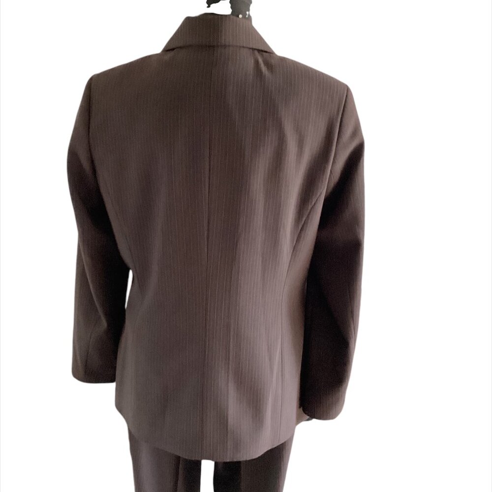 VINTAGE Bianca Washable 2-Piece Pant Suit in Pinstripe Fabric, Size 8, Black/red - Picture 6 of 16